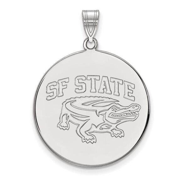 14k White Gold San Francisco State XL Disc Pendant